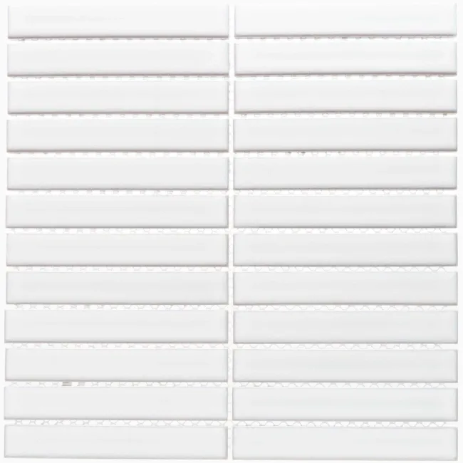 Spirit White Gloss Kitkat Mosaic Porcelain Wall Tiles