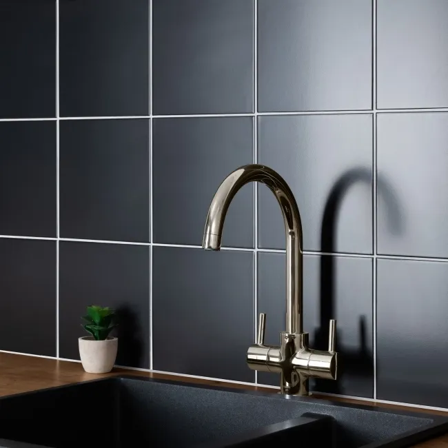 MonoEdge Black Matt Ceramic Wall Tiles 200x200