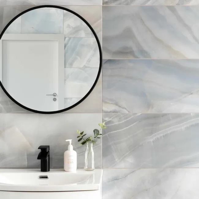 Lustra Blue Marble Effect Porcelain Tiles 600x300