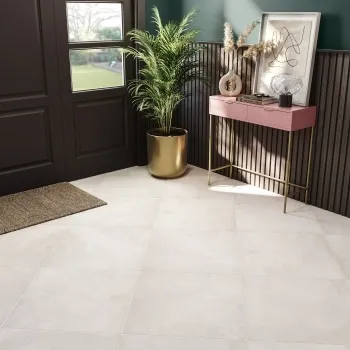 Cimento Blanco Rectified Matt Stone Effect Tile 600x600