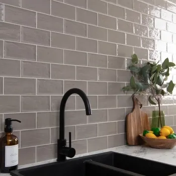 Rustic Ceramic Gloss Grey Metro Tiles