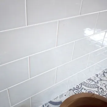 Aquarelle Gloss Mint Blue Brick Wall Tiles 200x100