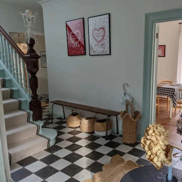 Moiety Black and White Matt Chequer Pattern Floor Tiles