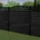 LuxeLine Composite Fence Panel Black 6ft High - Curve Top Lattice Decorative Screen with Buried Aluminium Post