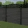 LuxeLine Composite Fence Panel Dark Grey 6ft High - Curve Top Lattice Decorative Screen with Buried Aluminium Post