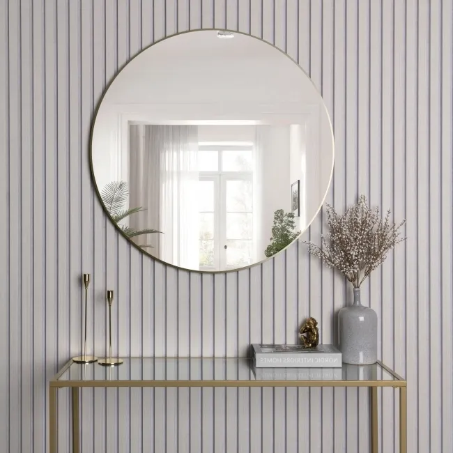 Trepanel Customise® Aluminium Framed Round Mirror Bronze 800mm