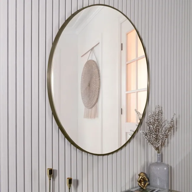 Trepanel Customise® Aluminium Framed Round Mirror Bronze 800mm