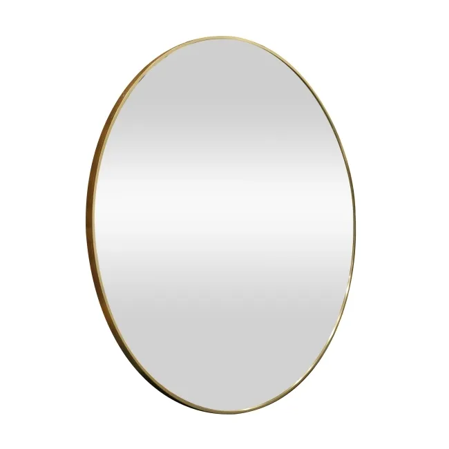 Trepanel Customise® Aluminium Framed Round Mirror Brushed Gold 800mm