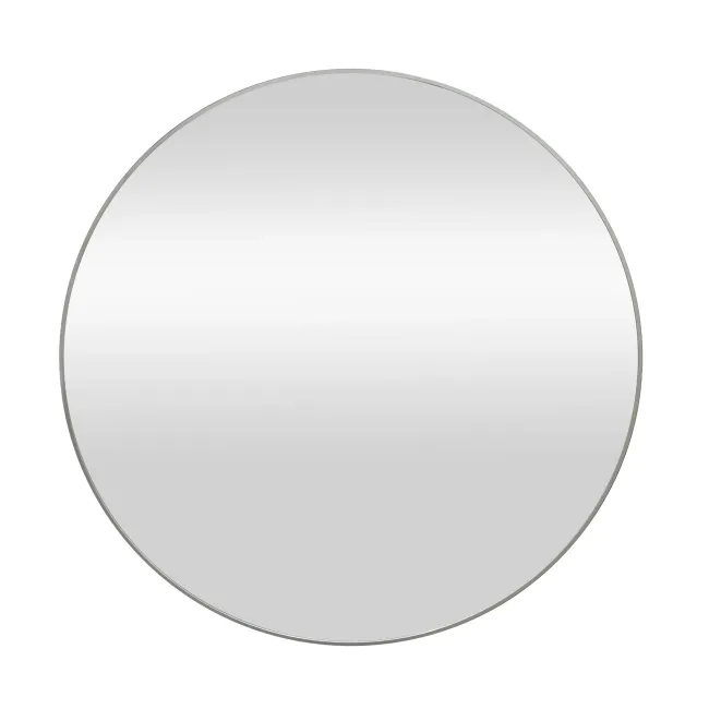 Trepanel Customise® Aluminium Framed Round Mirror Brushed Silver 800mm