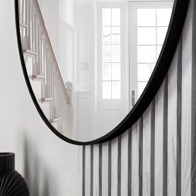 Trepanel Customise® Aluminium Framed Round Mirror Matt Black 800mm