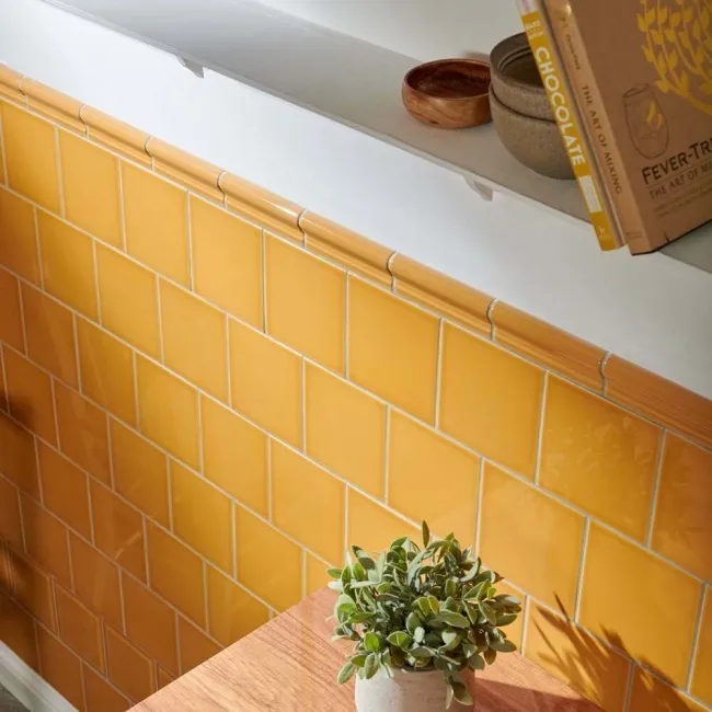 Capsule® Yellow Gloss Flat 150x150 Wall Tiles