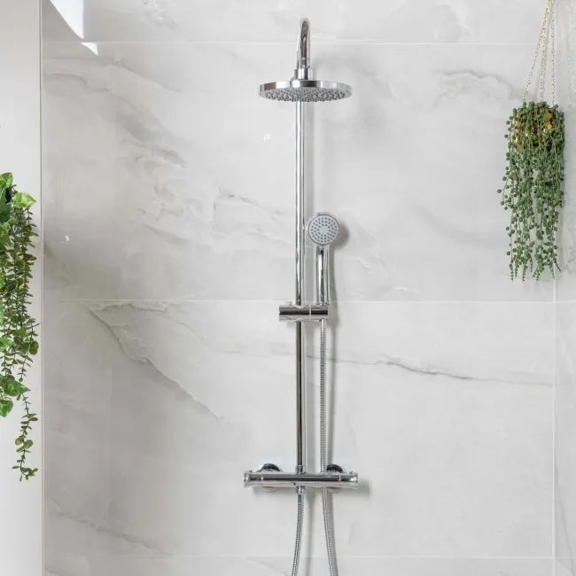 Deluxe Blanco Light Grey Polished Onyx Marble Effect Tiles