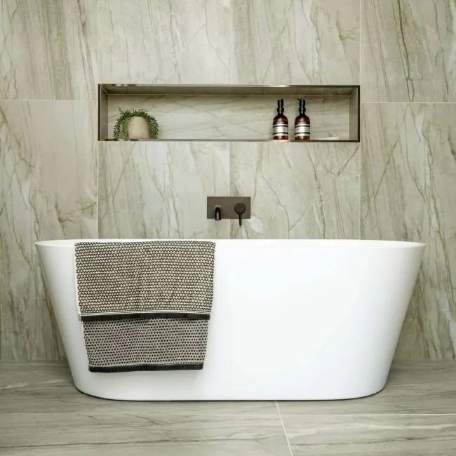 Falls Green Semi Polished Marble Effect Large Wall and Floor Tiles