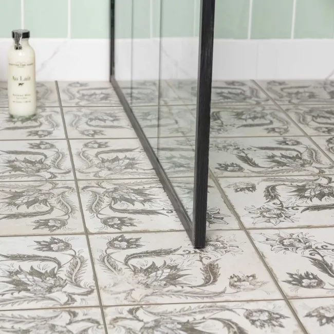 Helix Noir Black and White Matt Patterned Wall and Floor Tiles