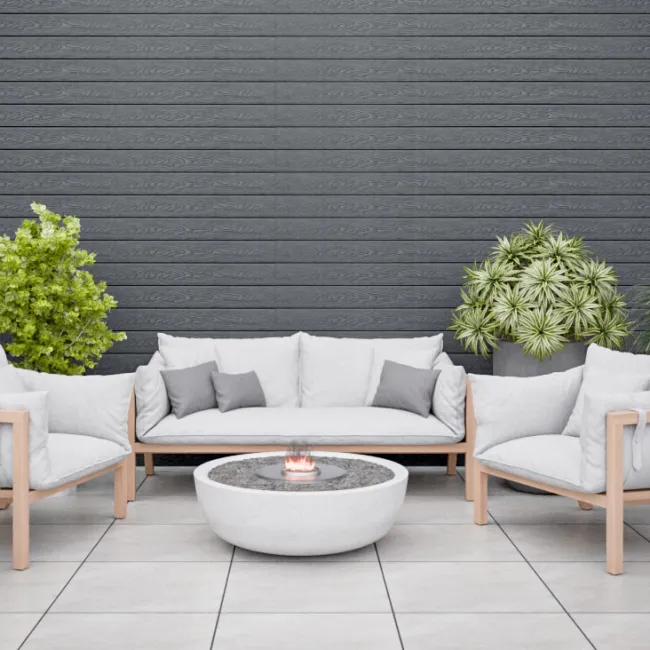 LuxeLine® Grey Embossed Woodgrain Shiplap Composite Wall Cladding - 2.9M