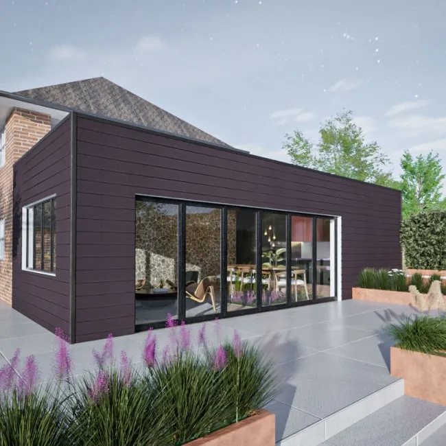 LuxeLine® Walnut Embossed Woodgrain Shiplap Composite Wall Cladding - 2.9M