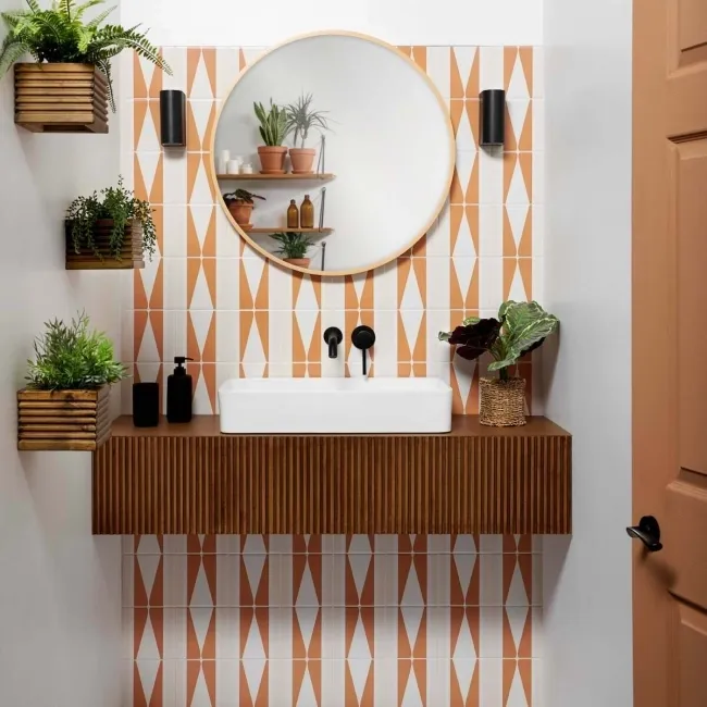 Pick 'n' Mix Marmalade Orange Gloss Plain Wall Tiles