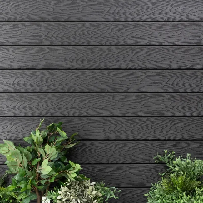LuxeLine® Black Embossed Woodgrain Shiplap Composite Wall Cladding - 2.9M