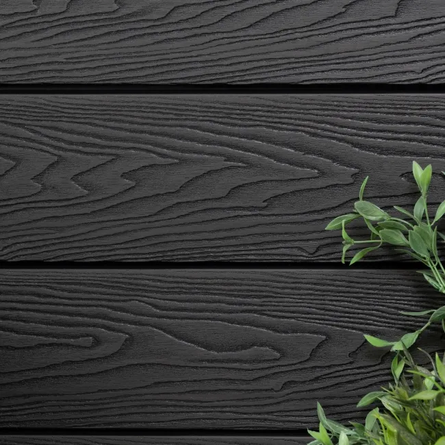 LuxeLine® Black Embossed Woodgrain Shiplap Composite Wall Cladding - 2.9M