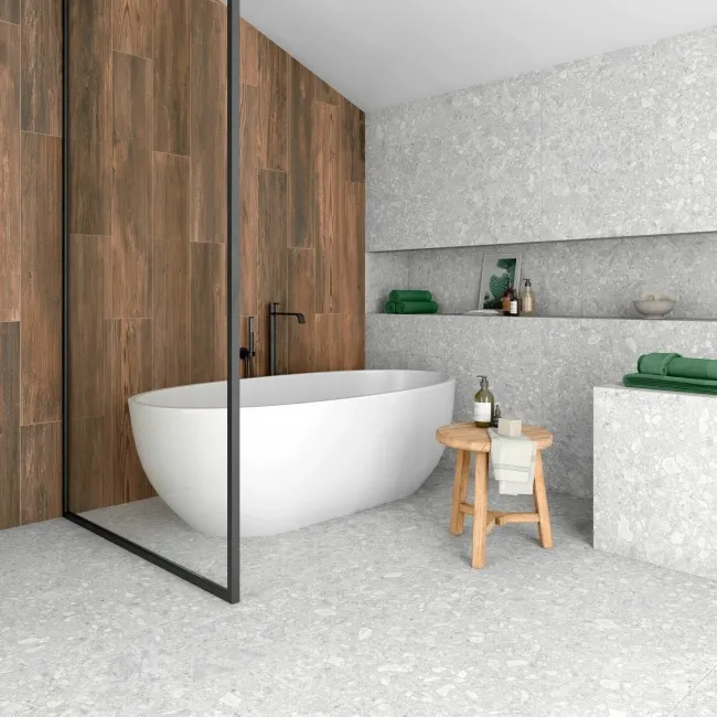 Signature Urbex Pearl White Terrazzo Effect Wall and Floor Tiles
