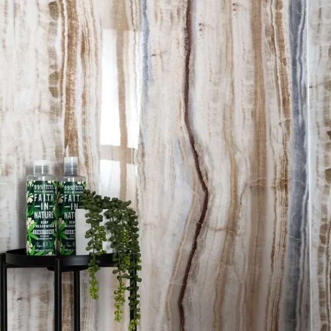 Trepanel Aqua Luxe® Onyx Multicolour Marble Effect Embossed Gloss SPC XXL Wall Panel