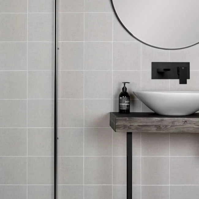 Texxtile Cotton Grey Matt Patterned Wall and Floor Tiles