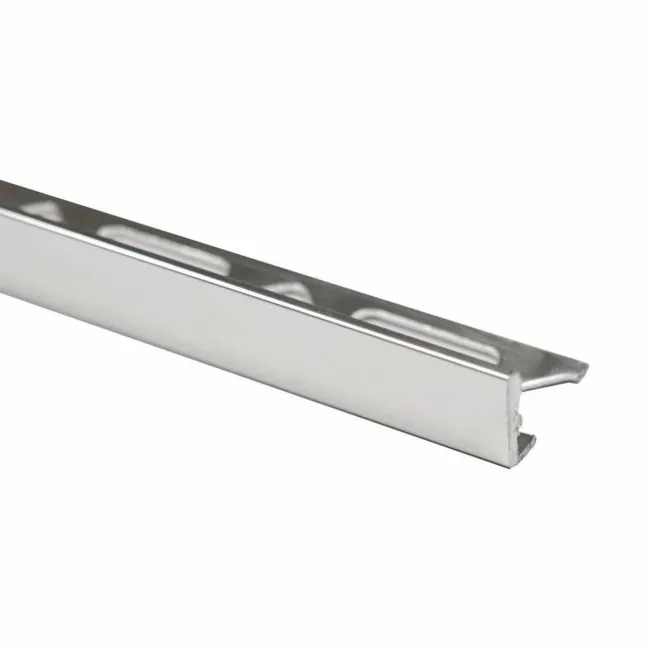 8mm Aluminium Straight Edge Silver Tile Trim