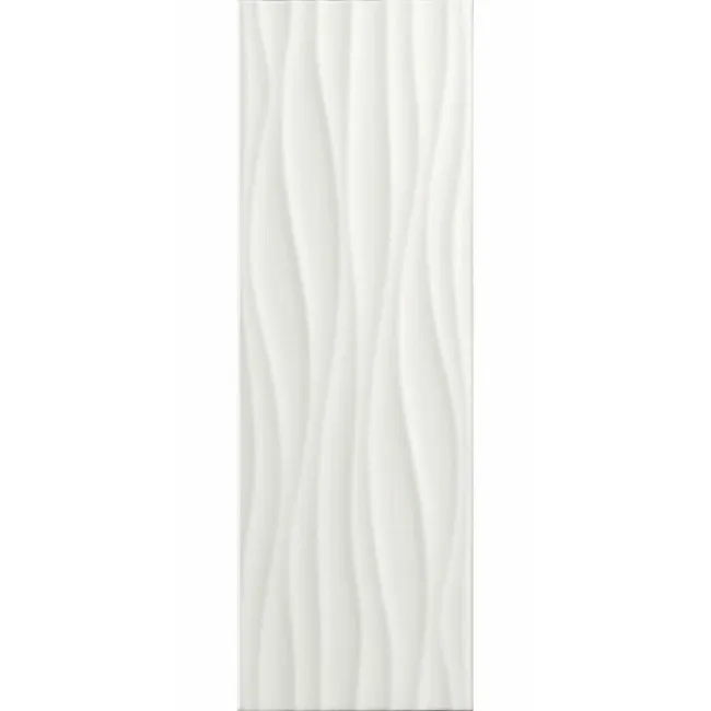 Talasni White Gloss Wave Effect Pattern Wall Tiles