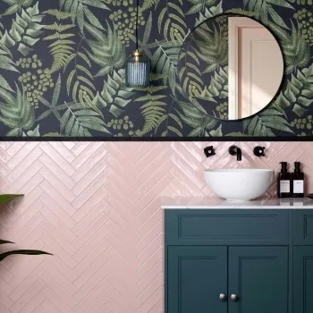 Ivybridge Baby Pink Gloss Metro Wall Tiles 250x50mm