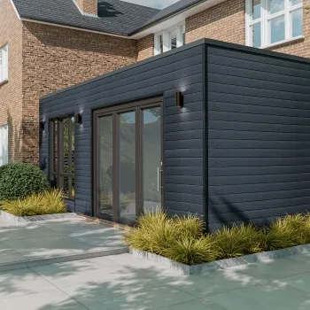 LuxeLine® Dark Grey Embossed Woodgrain Shiplap Composite Wall Cladding - 2.9M