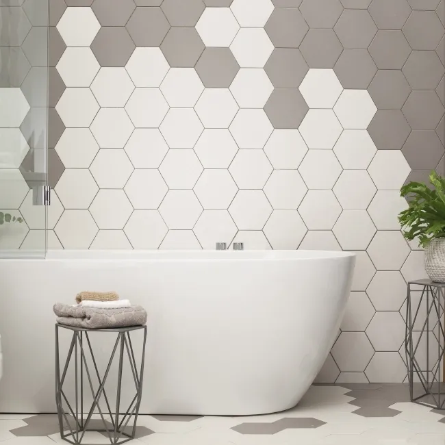 Tale Grey Matt Hexagon Wall and Floor Tiles