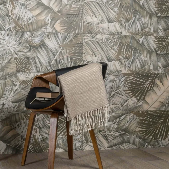 Nature's Way Botanical Green Matt Pattern Wall Tiles