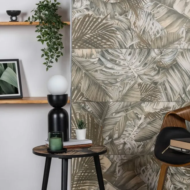 Nature's Way Botanical Green Matt Pattern Wall Tiles