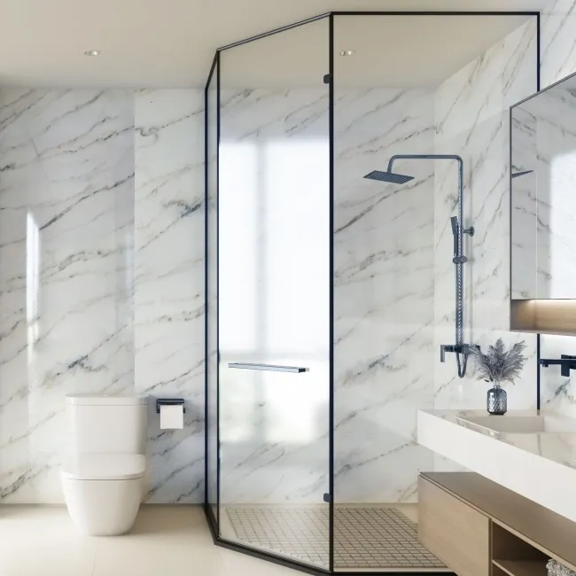 Trepanel Aqua Luxe® Gold Subtle Marble Effect Embossed Gloss SPC XXL Wall Panel