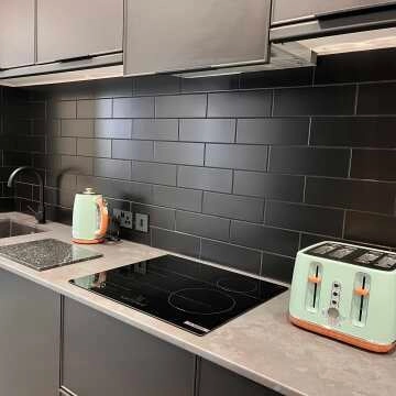 Rhian Black Matt Brick Ceramic Wall Tiles