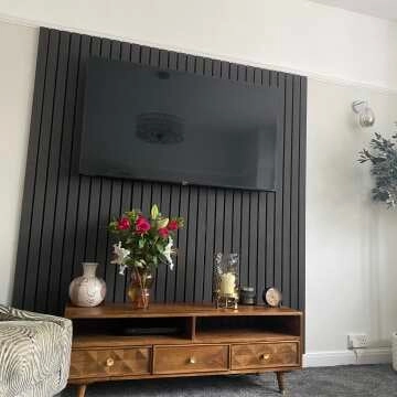 Trepanel® Noir Black Wide Slat Acoustic Wood Wall Panels