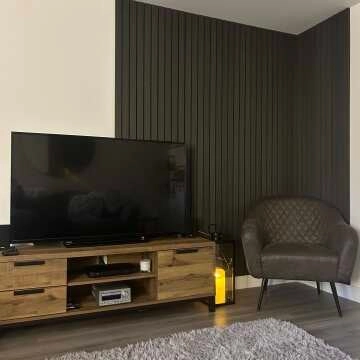 Trepanel® Noir Black Wide Slat Acoustic Wood Wall Panels