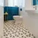 Contour Shadow Black and White Hexagon Patterned Floor Tiles