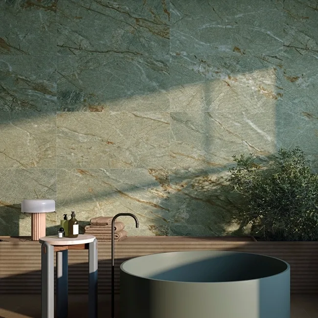 Cora Green Matt Porcelain Tiles 1200x600