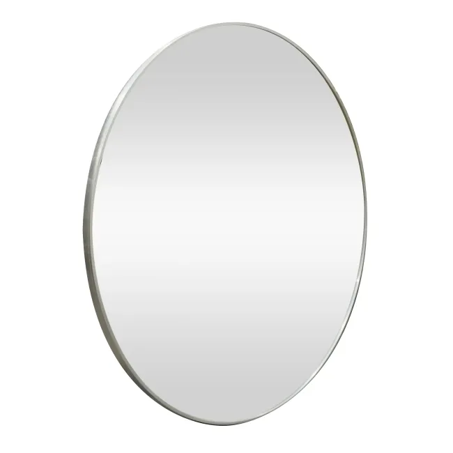 Trepanel Customise® Aluminium Framed Round Mirror Brushed Silver 800mm