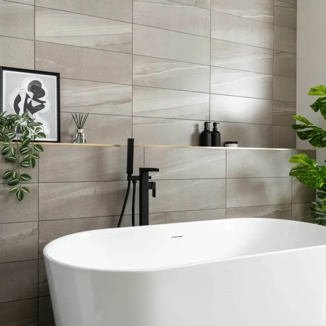  Burlington Taupe Grey Stone Effect Wall Tiles 600x200