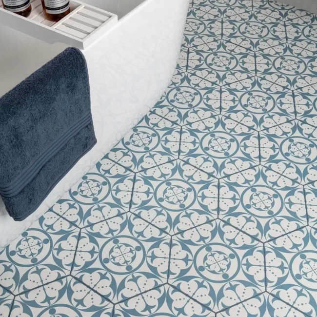 Kendal Hexagon Satin Pattern Wall and Floor Tiles