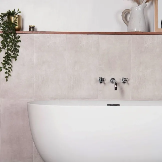 Cimento Blanco Rectified Matt Stone Effect Tile 600x300