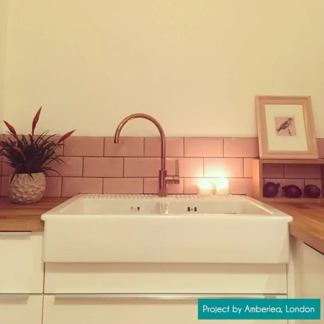 Covent Ceramic Garden Gloss Pink Metro Tiles