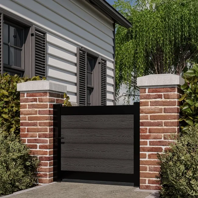 LuxeLine® Classic Dark Grey Pedestrian Side Gate 750x900mm - Standard Handle Lock