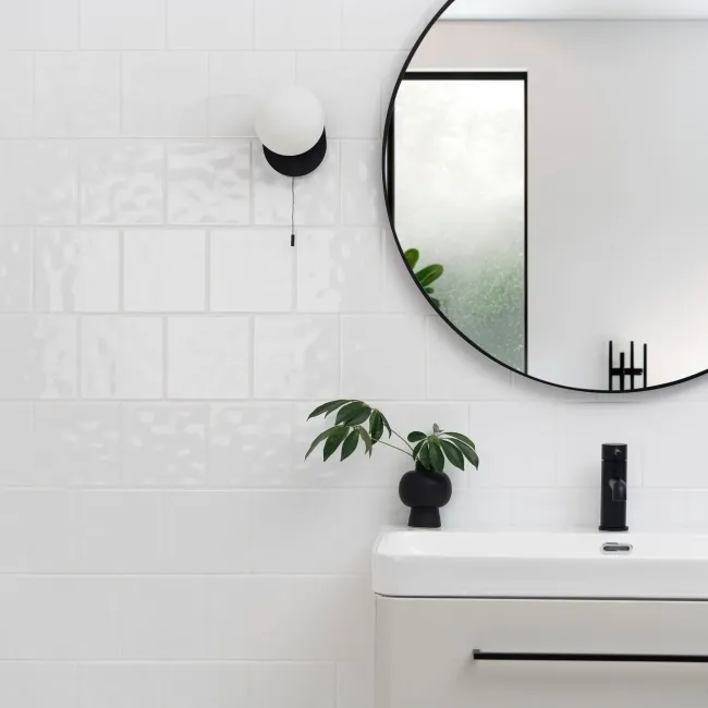 Devine Bumpy Gloss White Wall Tiles