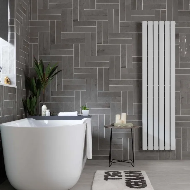 Faith Grey Gloss Rustic Brick Effect Wall and Floor Tile