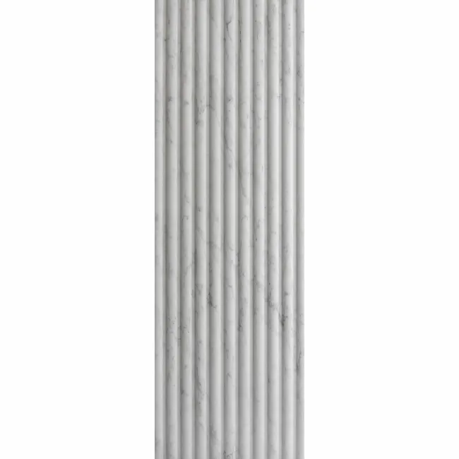 Indulgence White Carrara Marble Effect Fluted Decor Wall Tiles