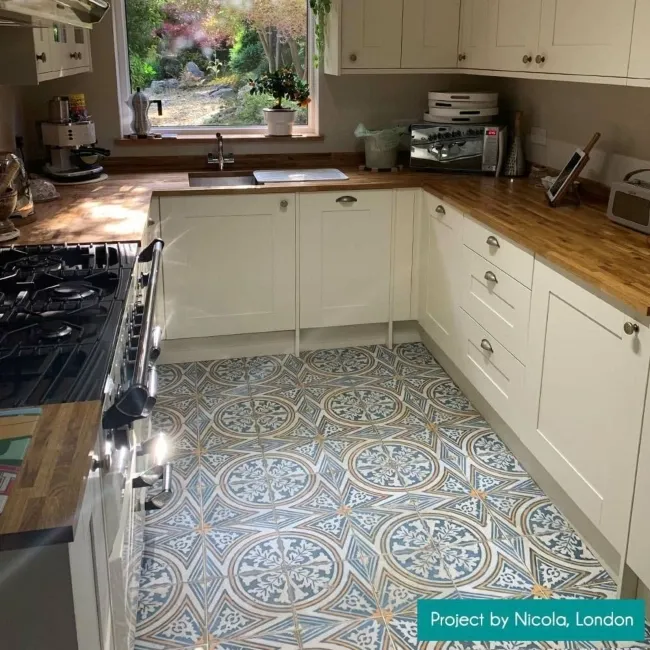 Gambol Multicolour Vintage Pattern Matt Wall and Floor Tiles