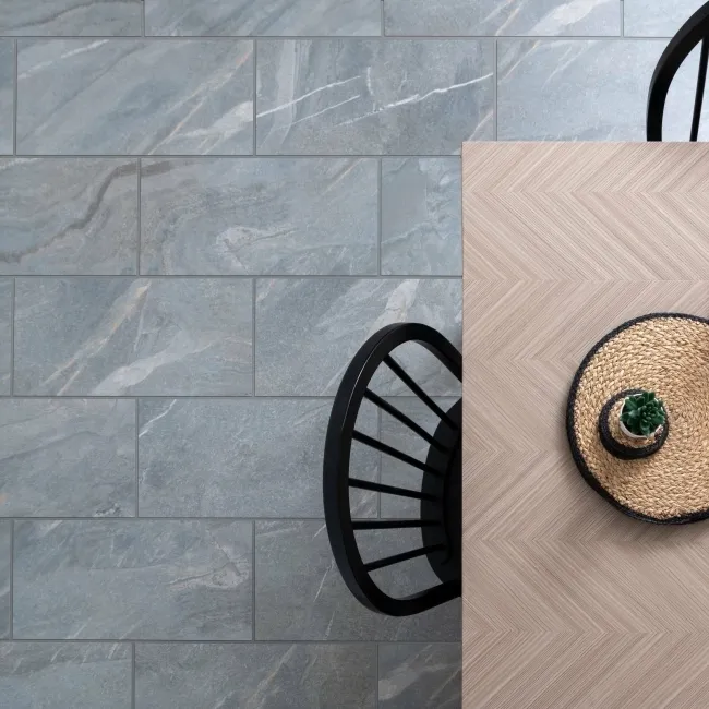 Devoke Grey Matt Stone Effect Wall and Floor Tiles 597x297